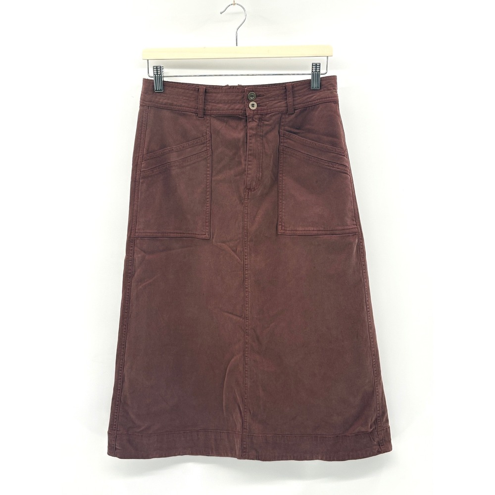 Margaret O'Leary Skirt Women Size Small Brown Western Midi Tencel Minimalist